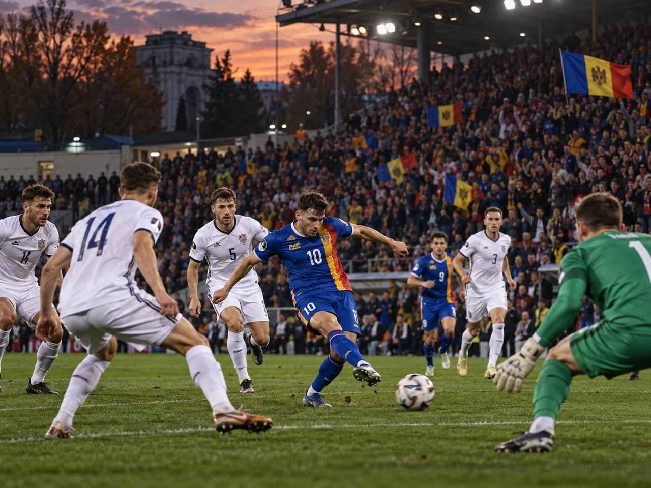 Analiza meciurilor din campionatul intern și duelurile din Liga 7777 Jucători de fotbal pe gazon în cadrul campionatului Moldovei